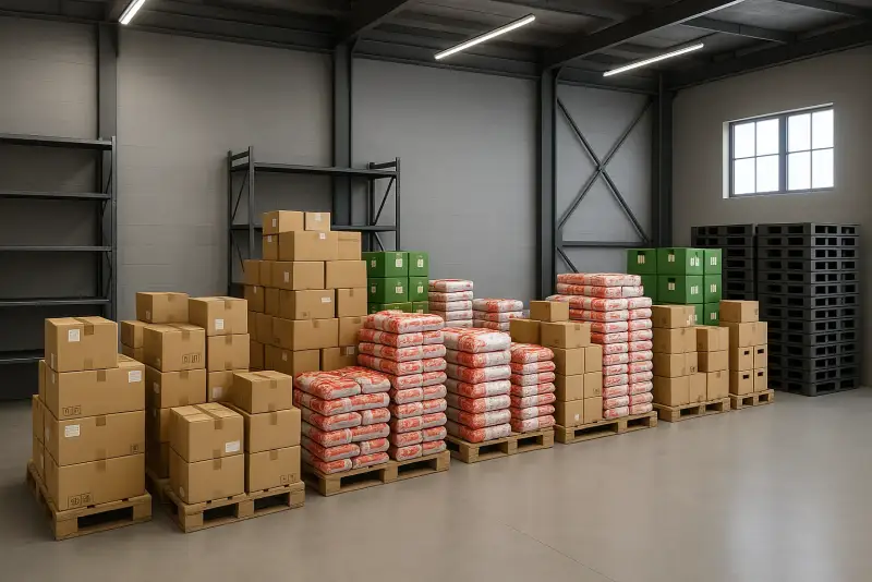 Mercadería paletizada lista para despacho